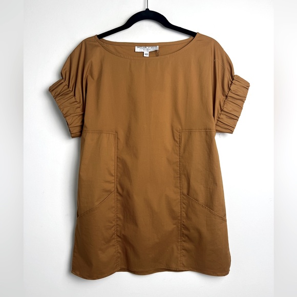 NEW Inclan Studio XS Minimalist Houston Camel London Top Cotton Pockets Modern - Picture 1 of 10